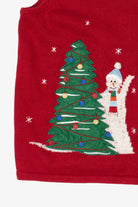 Vintage Red Breckenridge Snowmen Ugly Christmas Vest (1990s)