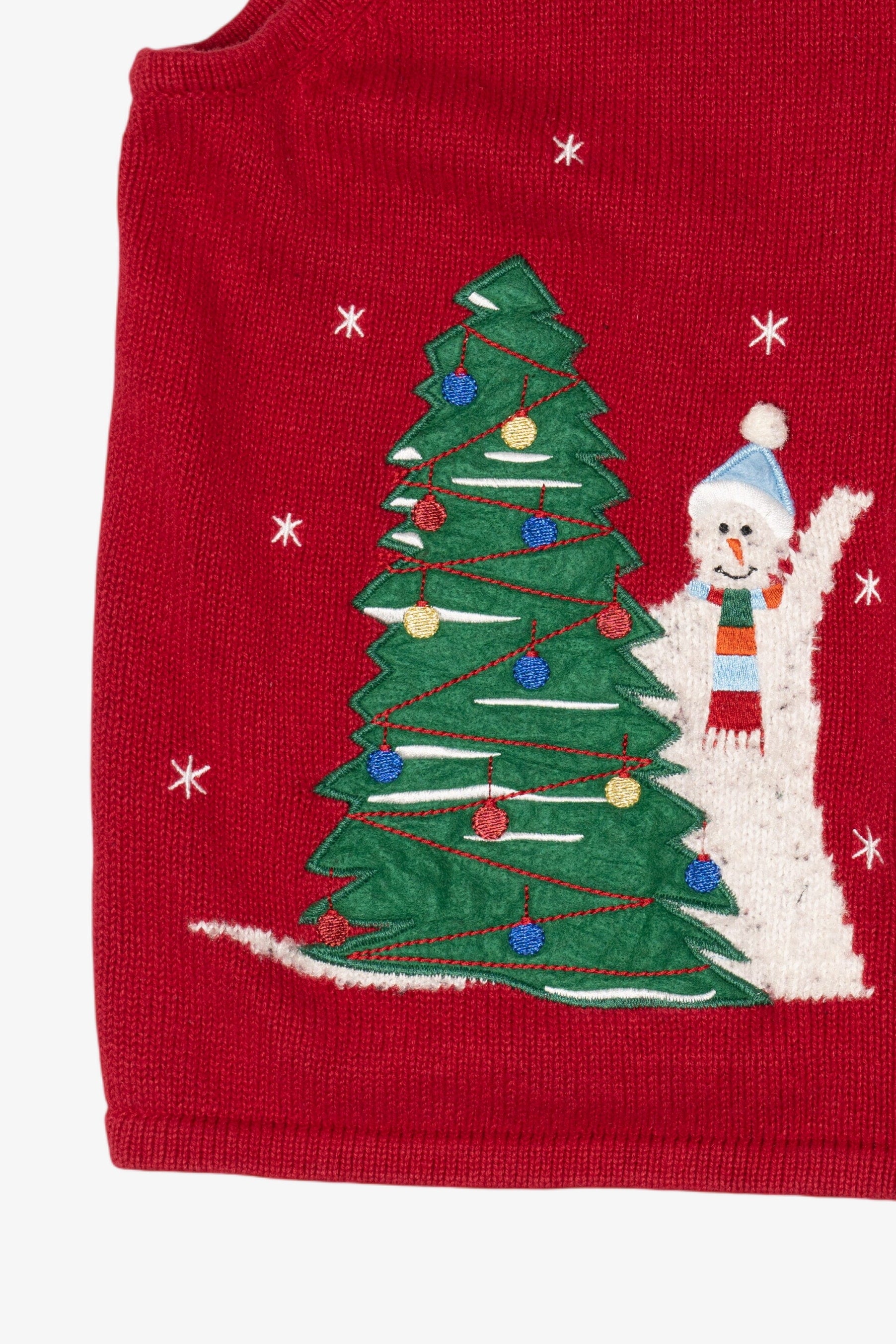 Vintage Red Breckenridge Snowmen Ugly Christmas Vest (1990s)