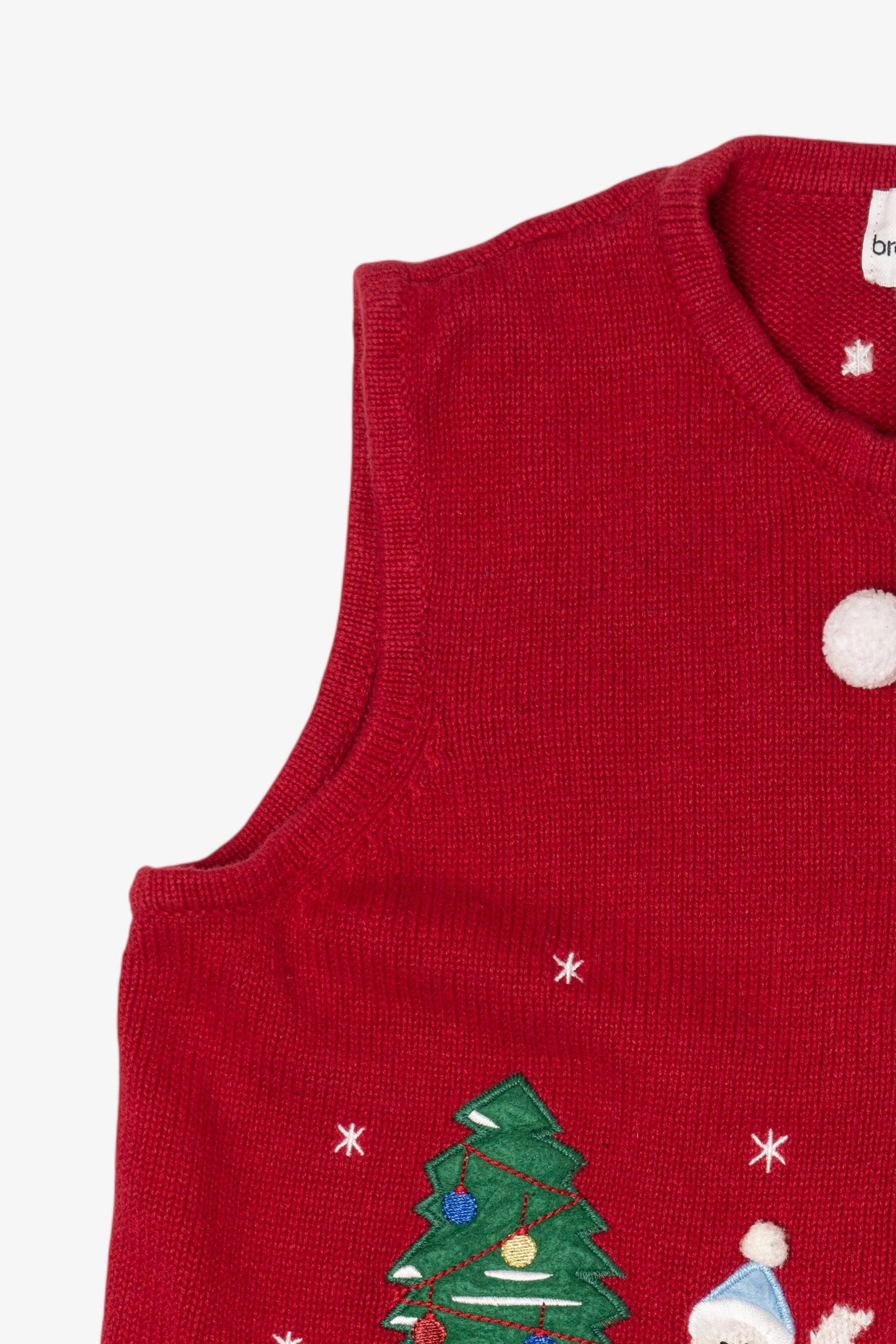 Vintage Red Breckenridge Snowmen Ugly Christmas Vest (1990s)