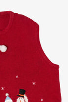 Vintage Red Breckenridge Snowmen Ugly Christmas Vest (1990s)