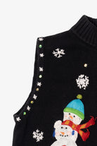 Vintage Black Designers Originals Studio Snowmen Ugly Christmas Vest (1990s)