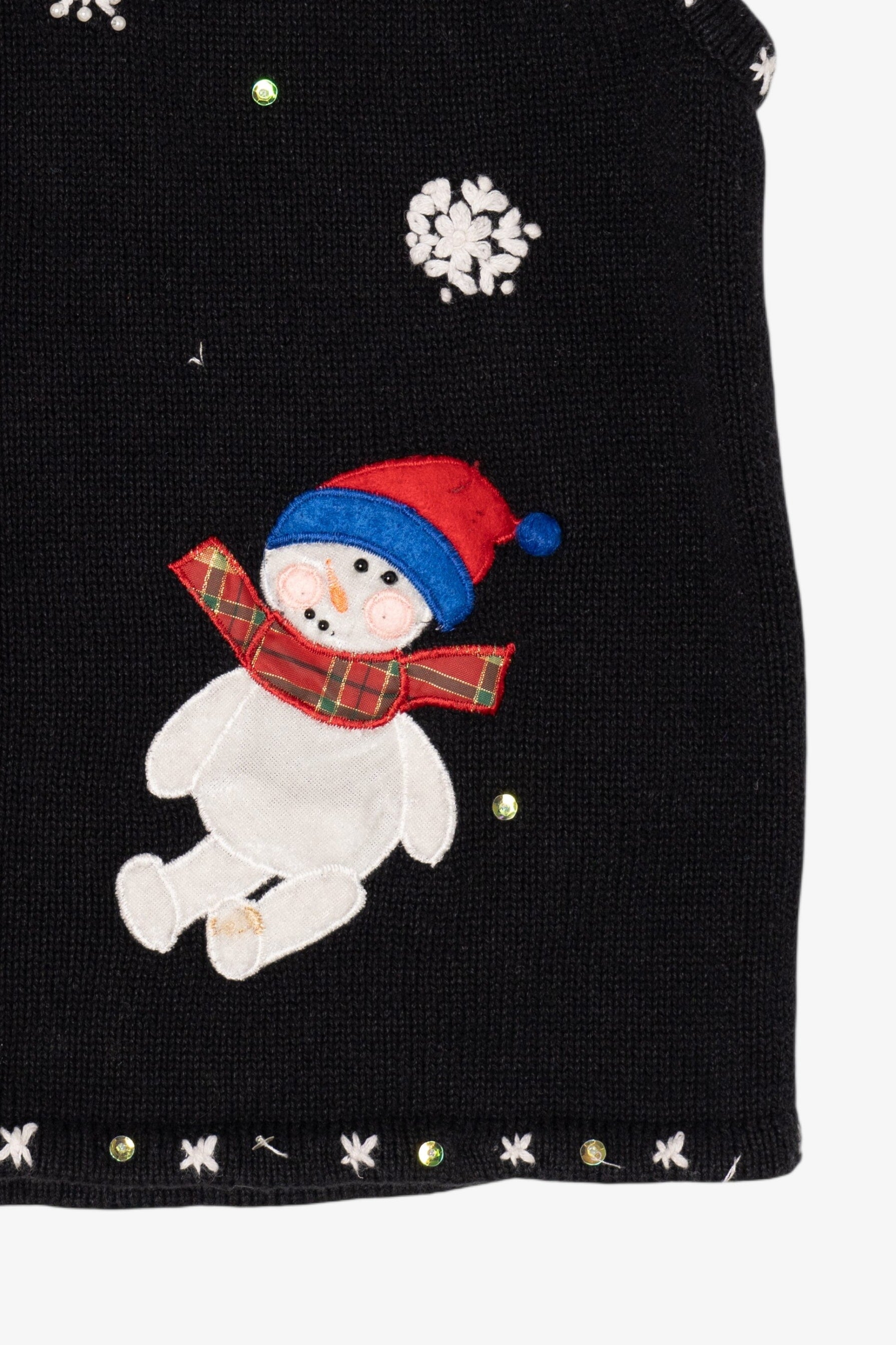Vintage Black Designers Originals Studio Snowmen Ugly Christmas Vest (1990s)