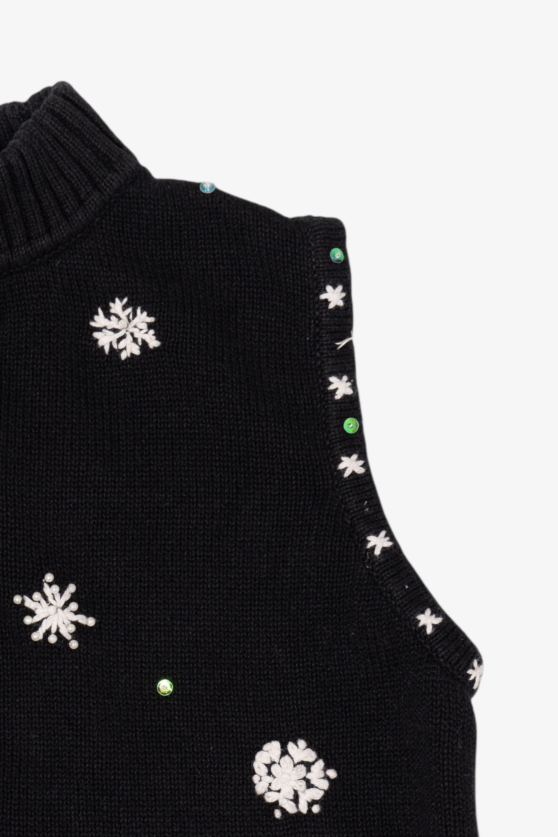 Vintage Black Designers Originals Studio Snowmen Ugly Christmas Vest (1990s)
