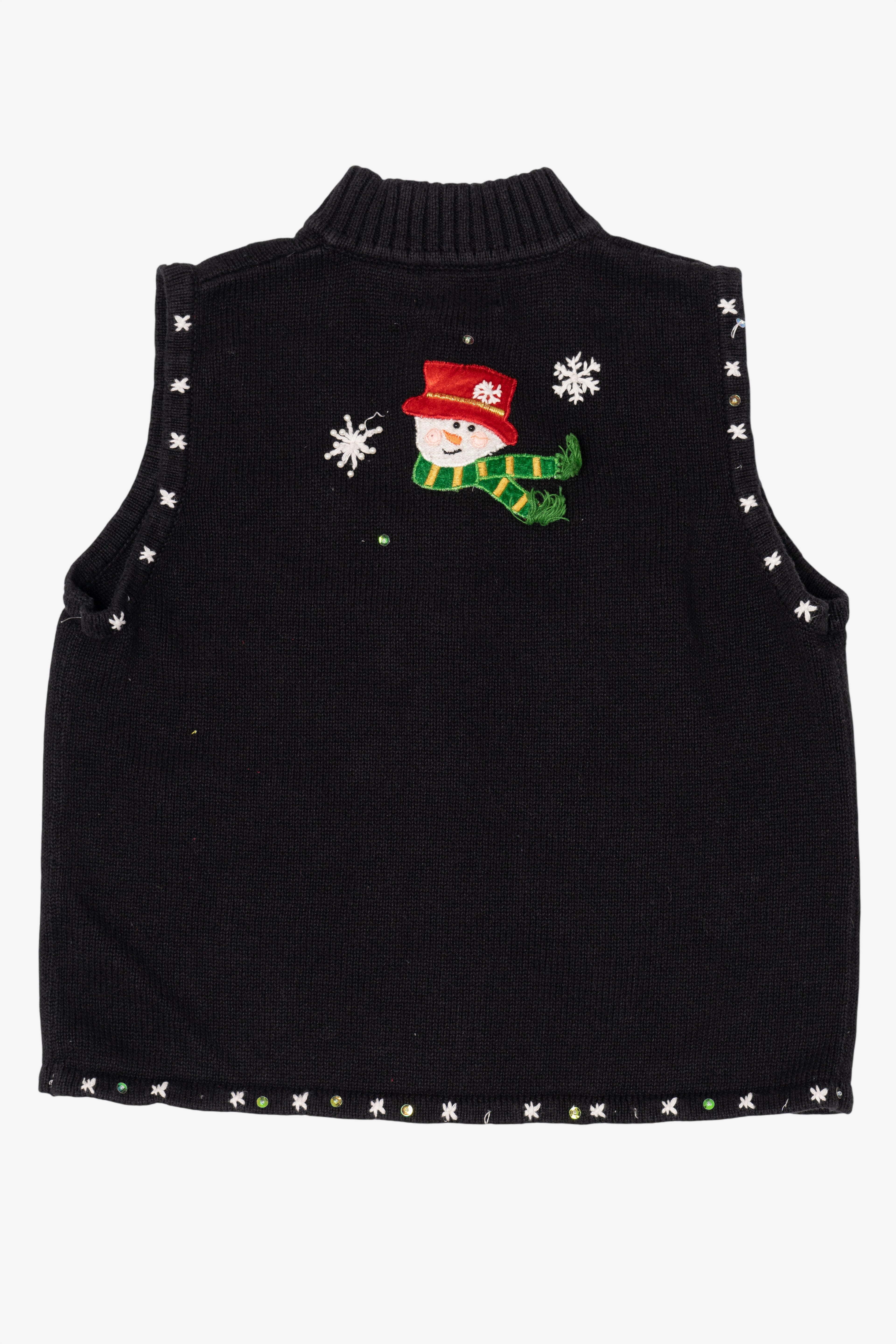 Vintage Black Designers Originals Studio Snowmen Ugly Christmas Vest (1990s)