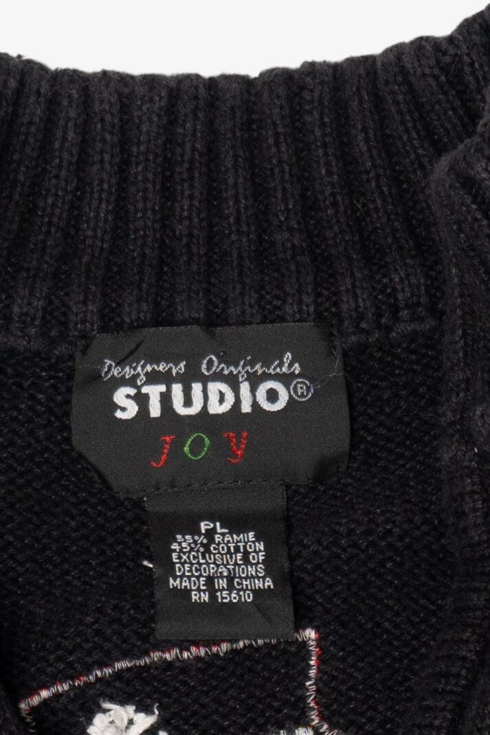 Vintage Black Designers Originals Studio Snowmen Ugly Christmas Vest (1990s)