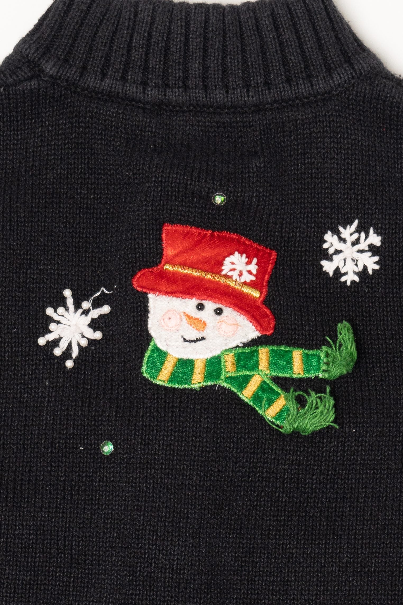 Vintage Black Designers Originals Studio Snowmen Ugly Christmas Vest (1990s)