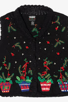 Vintage Black Designers Originals Studio Flowers Ugly Christmas Vest (1990s)
