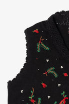 Vintage Black Designers Originals Studio Flowers Ugly Christmas Vest (1990s)