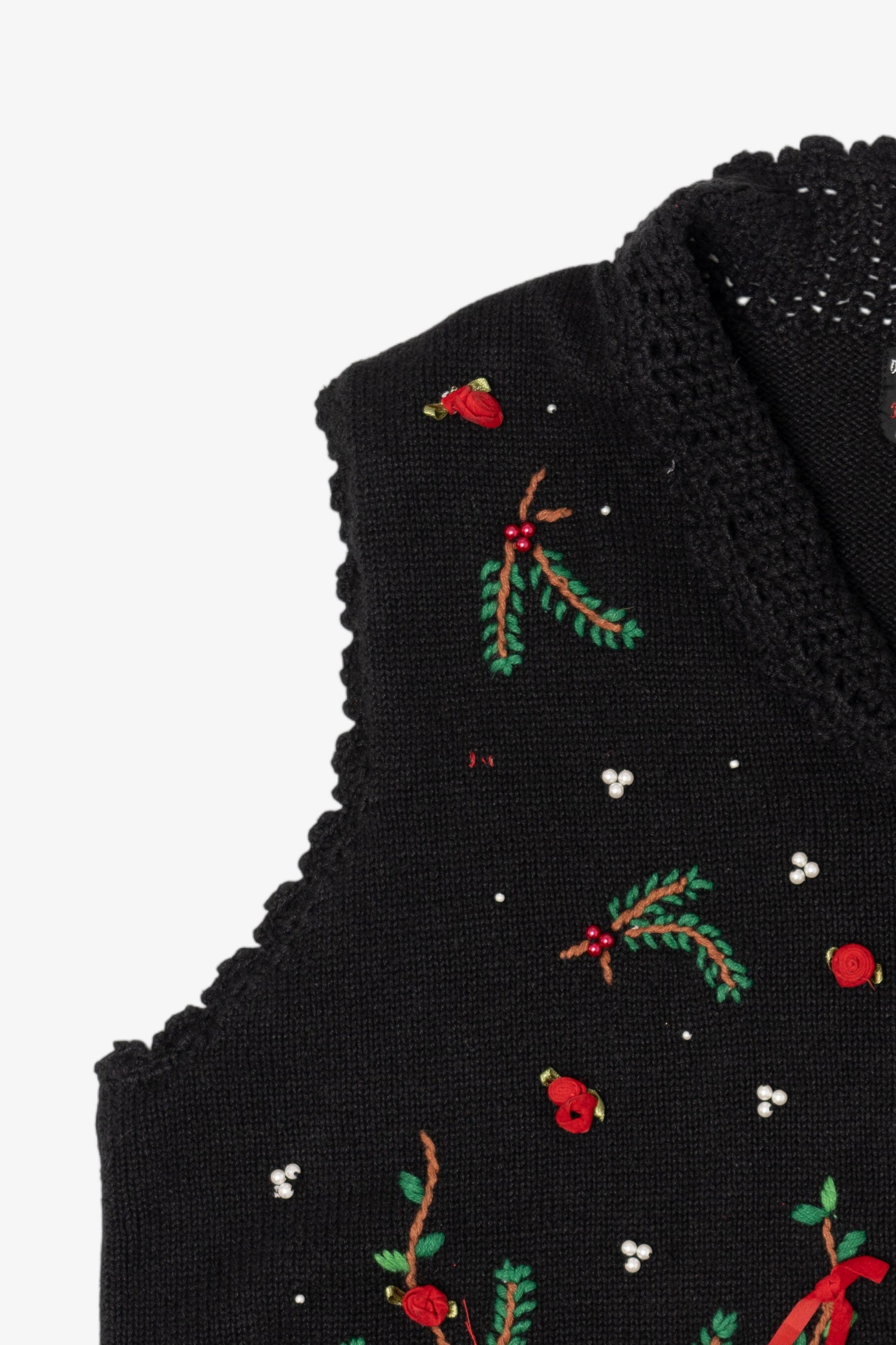Vintage Black Designers Originals Studio Flowers Ugly Christmas Vest (1990s)