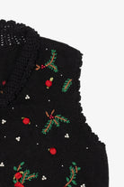 Vintage Black Designers Originals Studio Flowers Ugly Christmas Vest (1990s)