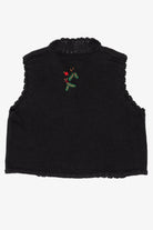 Vintage Black Designers Originals Studio Flowers Ugly Christmas Vest (1990s)