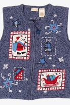 Vintage Blue Bobbie Brooks Ugly Christmas Vest (1990s)