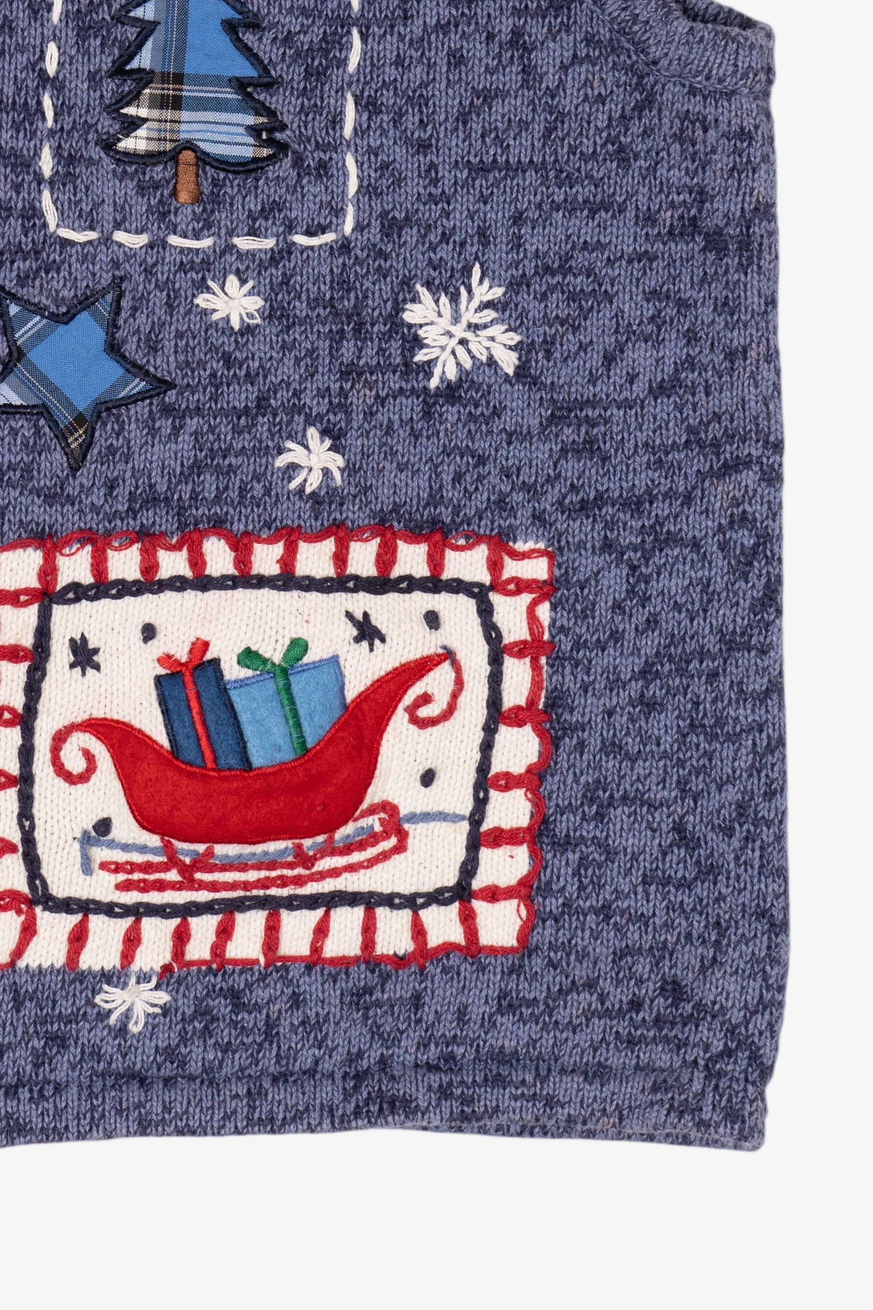 Vintage Blue Bobbie Brooks Ugly Christmas Vest (1990s)