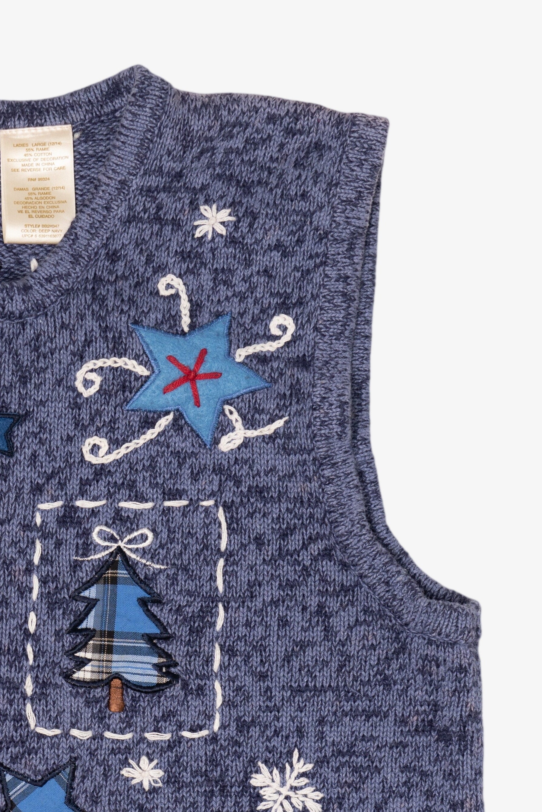 Vintage Blue Bobbie Brooks Ugly Christmas Vest (1990s)