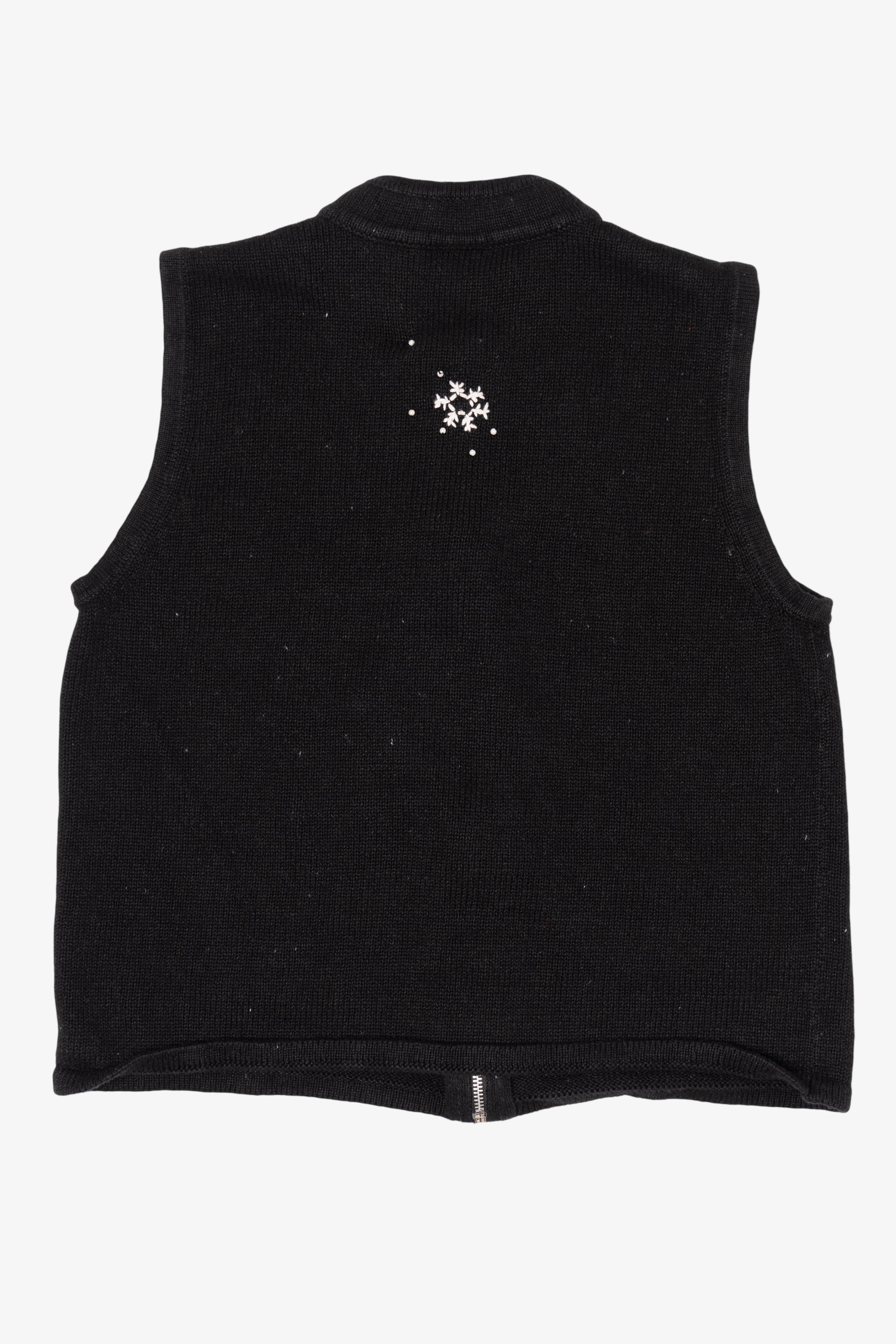 Vintage Black Cappagallo Snowmen Ugly Christmas Vest (1990s)