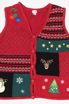 Vintage Red Holiday Editions Ugly Christmas Vest (1990s)