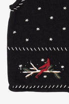 Vintage Hand Embroidered Black Christopher & Banks Cardinals Ugly Christmas Vest (1990s)