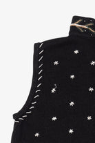 Vintage Hand Embroidered Black Christopher & Banks Cardinals Ugly Christmas Vest (1990s)