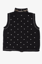 Vintage Hand Embroidered Black Christopher & Banks Cardinals Ugly Christmas Vest (1990s)