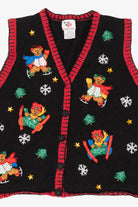 Vintage Black Nutcracker Bears Ugly Christmas Vest (1990s)