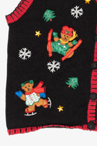 Vintage Black Nutcracker Bears Ugly Christmas Vest (1990s)