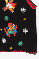 Vintage Black Nutcracker Bears Ugly Christmas Vest (1990s)