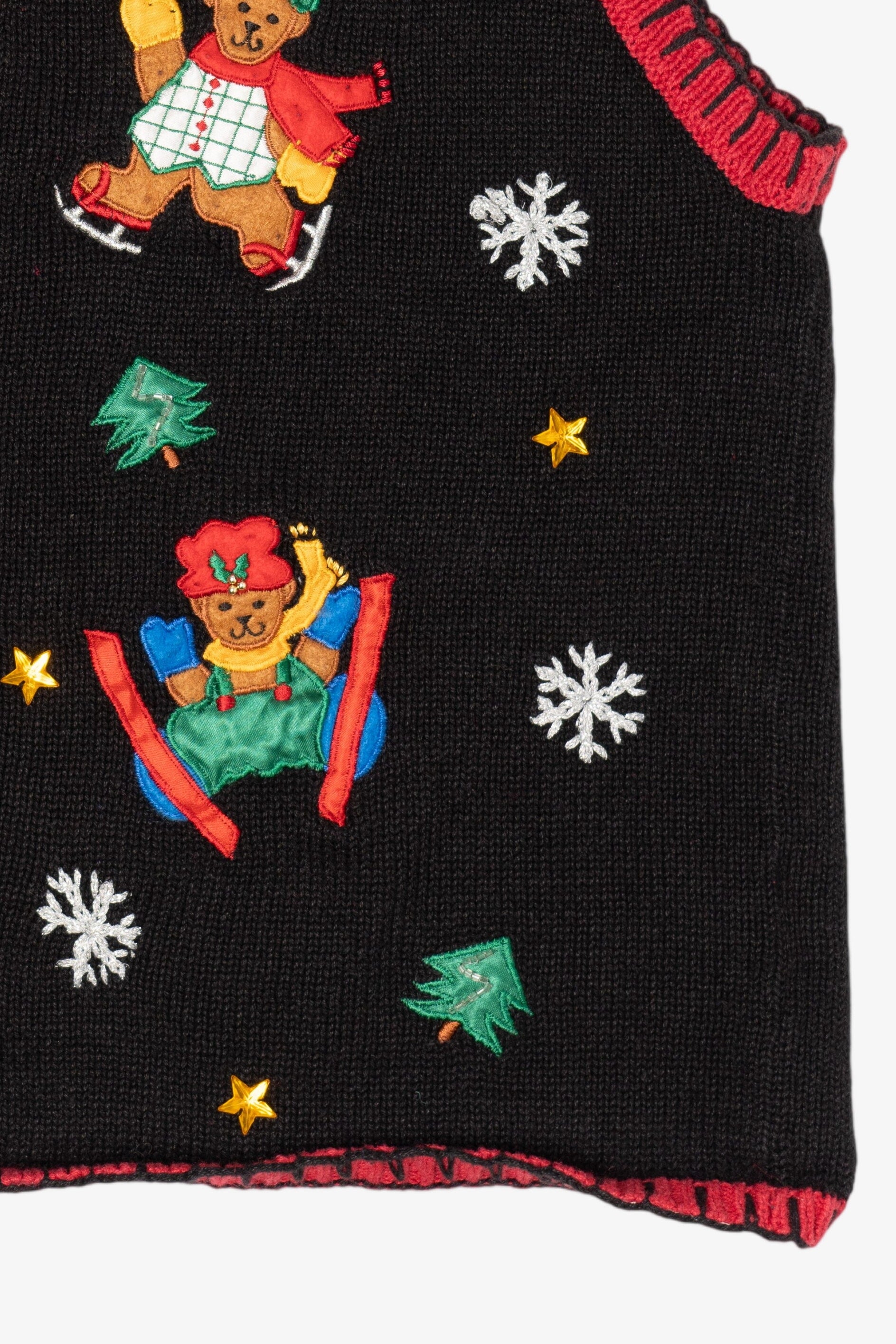 Vintage Black Nutcracker Bears Ugly Christmas Vest (1990s)