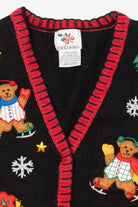 Vintage Black Nutcracker Bears Ugly Christmas Vest (1990s)