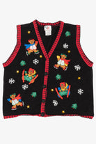 Vintage Black Nutcracker Bears Ugly Christmas Vest (1990s)