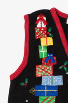 Vintage Black Bobbie Brooks Presents Ugly Christmas Vest (1990s)