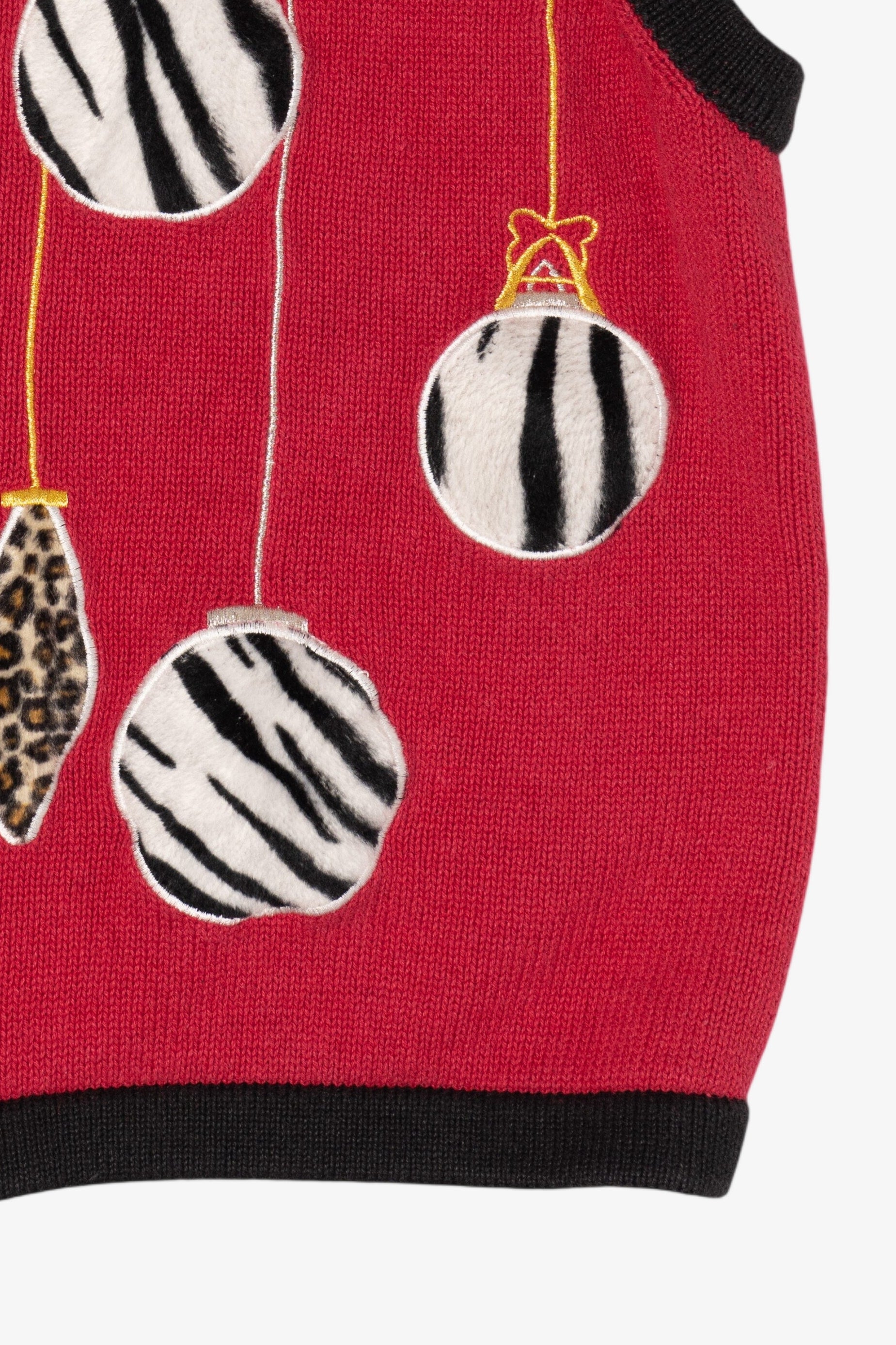 Vintage Red Bechamel Ornaments Ugly Christmas Vest (1990s)