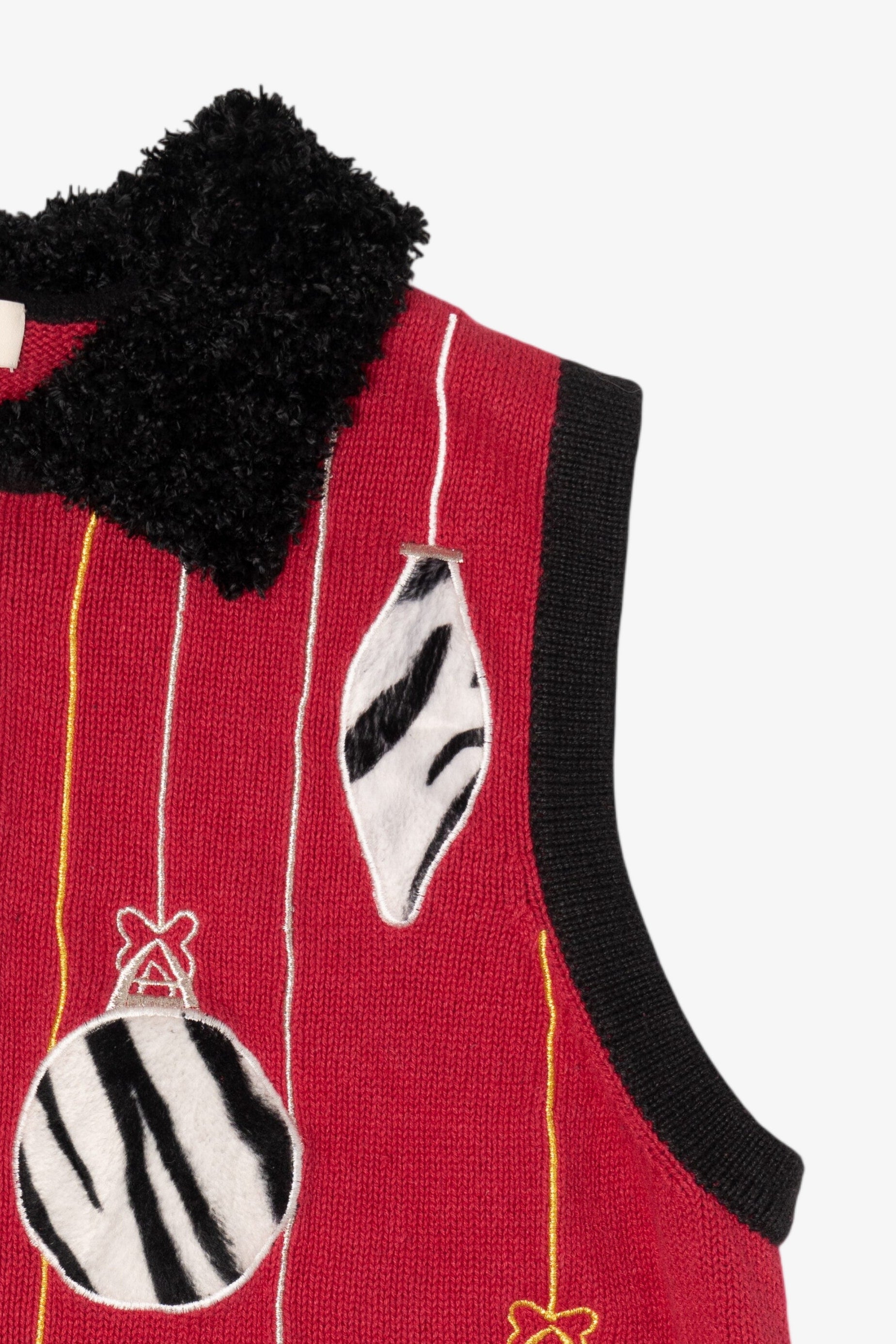Vintage Red Bechamel Ornaments Ugly Christmas Vest (1990s)