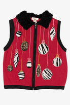 Vintage Red Bechamel Ornaments Ugly Christmas Vest (1990s)