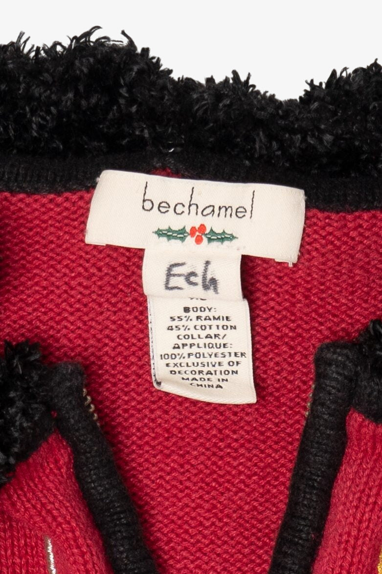 Vintage Red Bechamel Ornaments Ugly Christmas Vest (1990s)