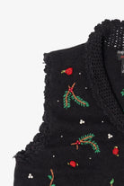 Vintage Black Hampshire Studio Holly Ugly Christmas Vest (1990s)