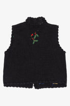 Vintage Black Hampshire Studio Holly Ugly Christmas Vest (1990s)