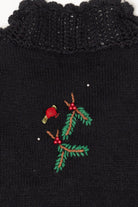Vintage Black Hampshire Studio Holly Ugly Christmas Vest (1990s)