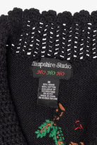 Vintage Black Hampshire Studio Holly Ugly Christmas Vest (1990s)