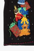 Vintage Black Bobbie Brooks Presents Ugly Christmas Vest (1990s)