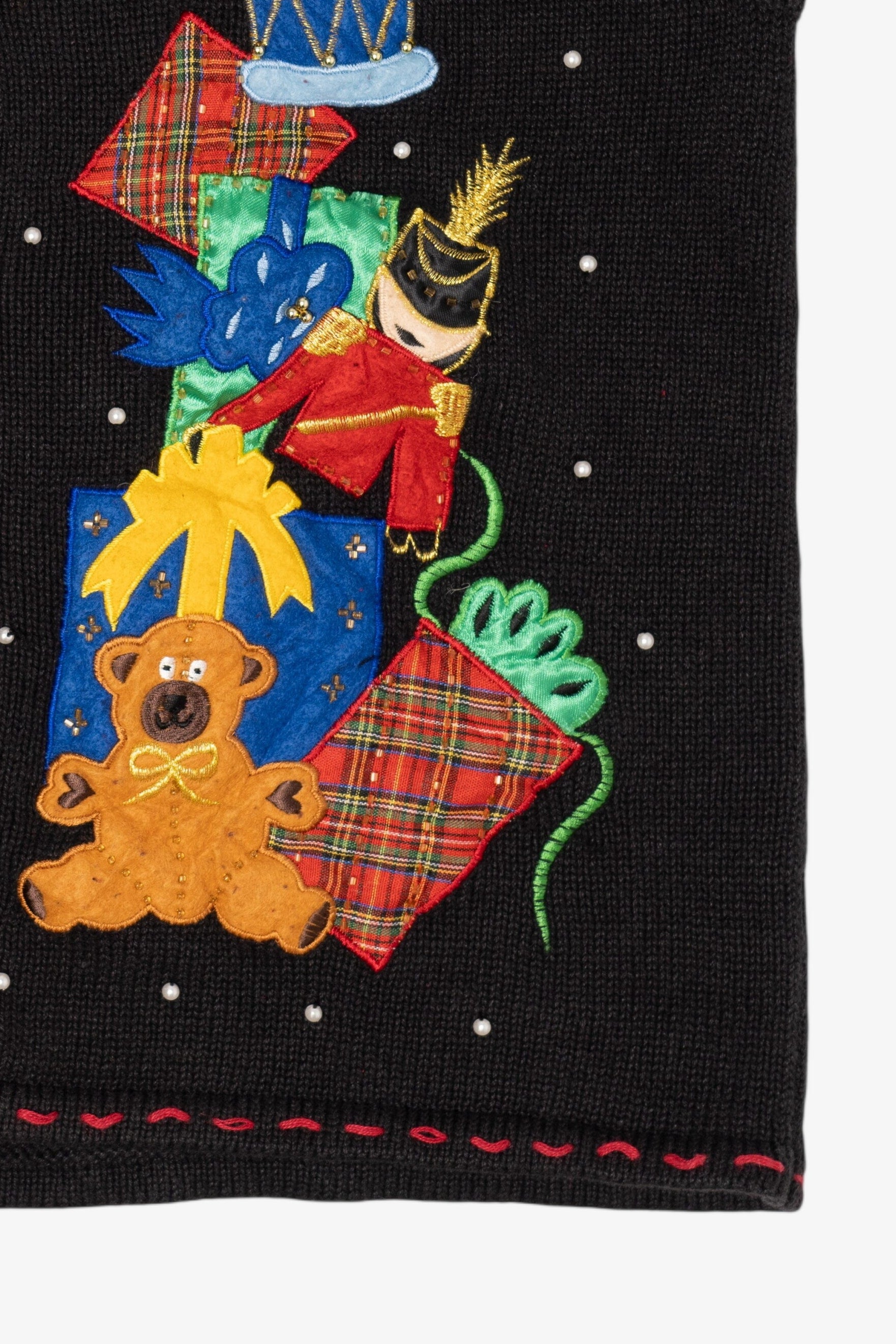 Vintage Black Bobbie Brooks Presents Ugly Christmas Vest (1990s)