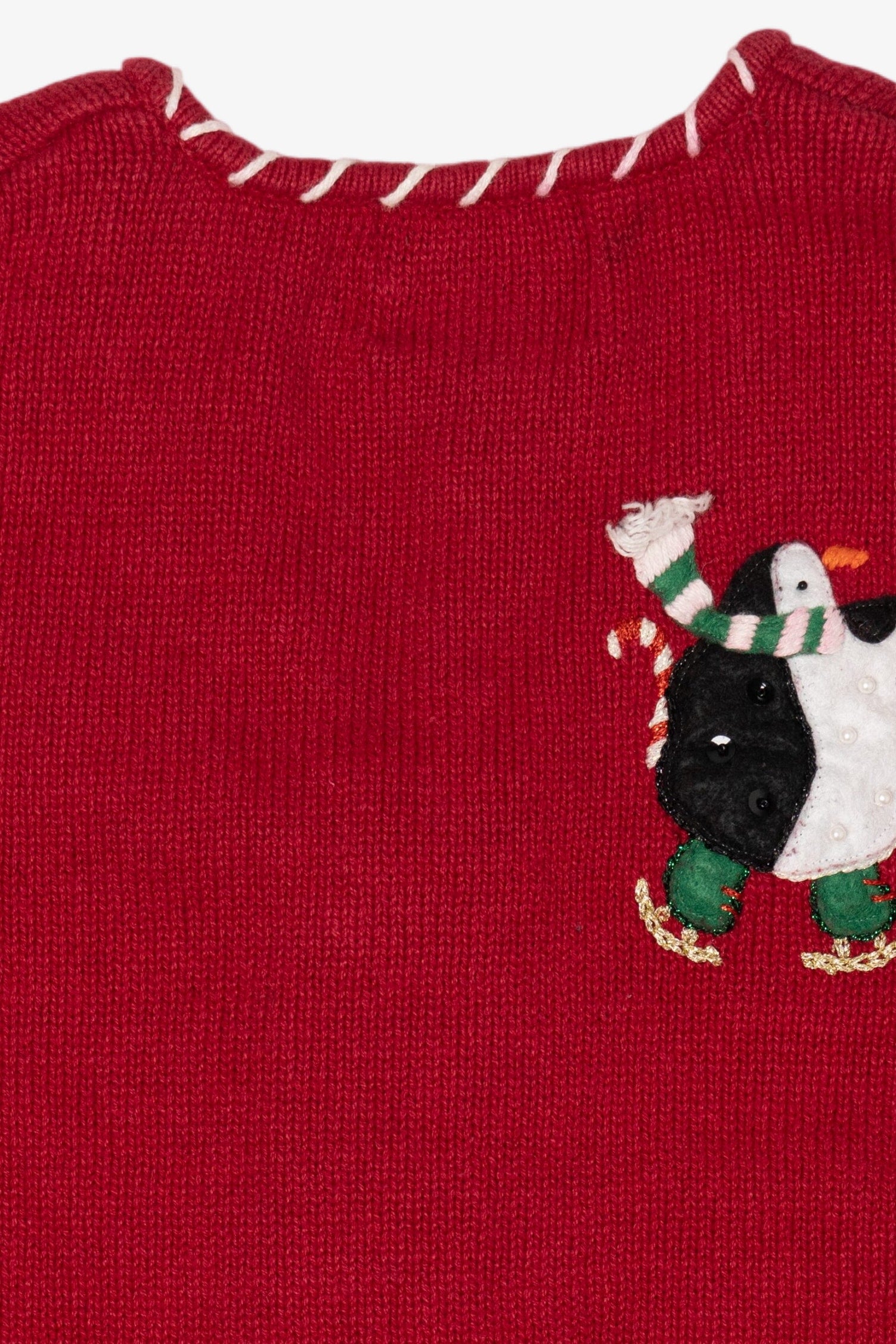 Vintage Red Heirloom Collectible Penguins Ugly Christmas Vest (2000s)