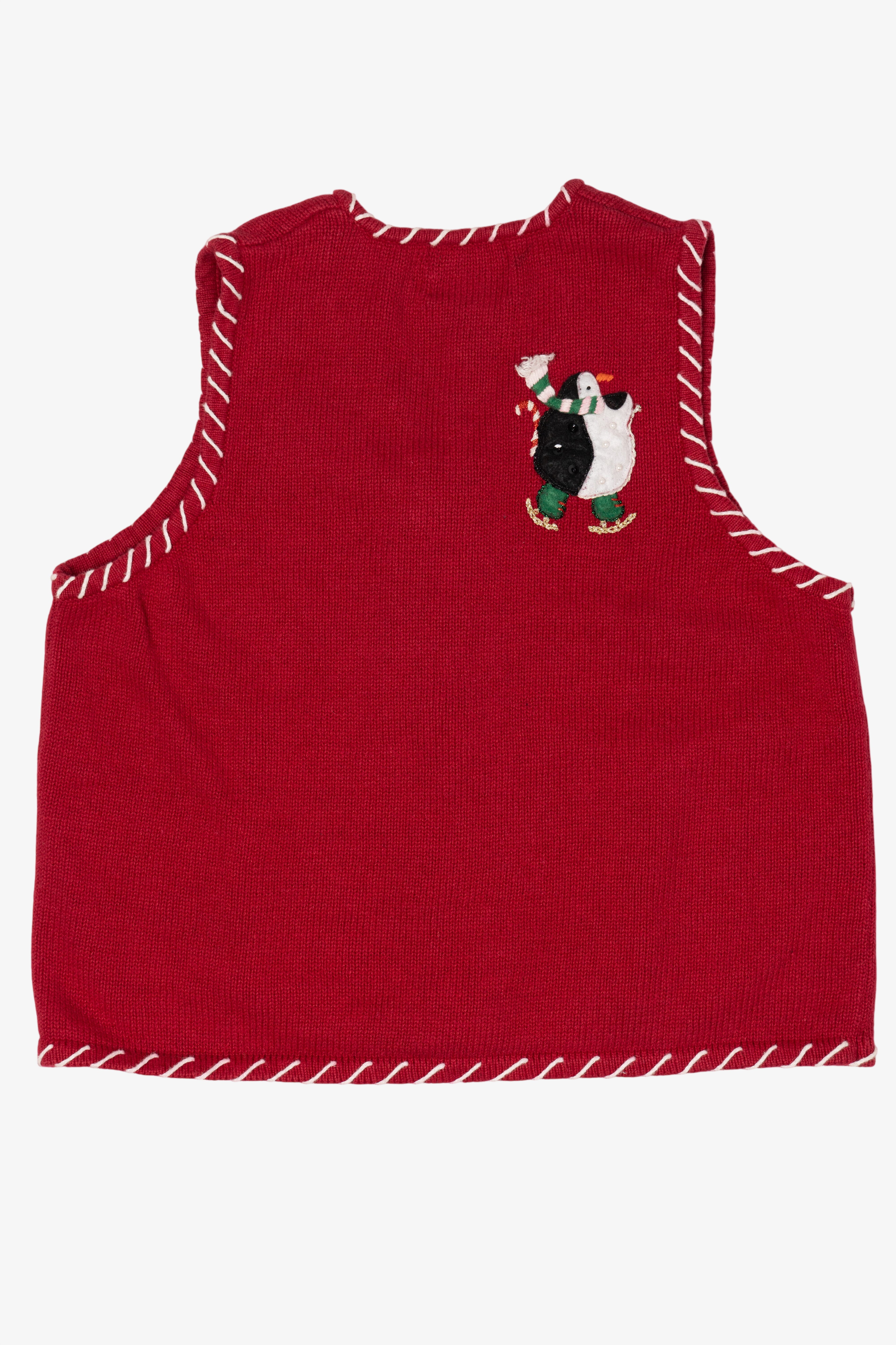 Vintage Red Heirloom Collectible Penguins Ugly Christmas Vest (2000s)