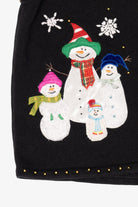 Vintage Black Hampshire Studio Snowmen Ugly Christmas Vest (1990s)