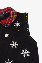 Vintage Black Hampshire Studio Snowmen Ugly Christmas Vest (1990s)