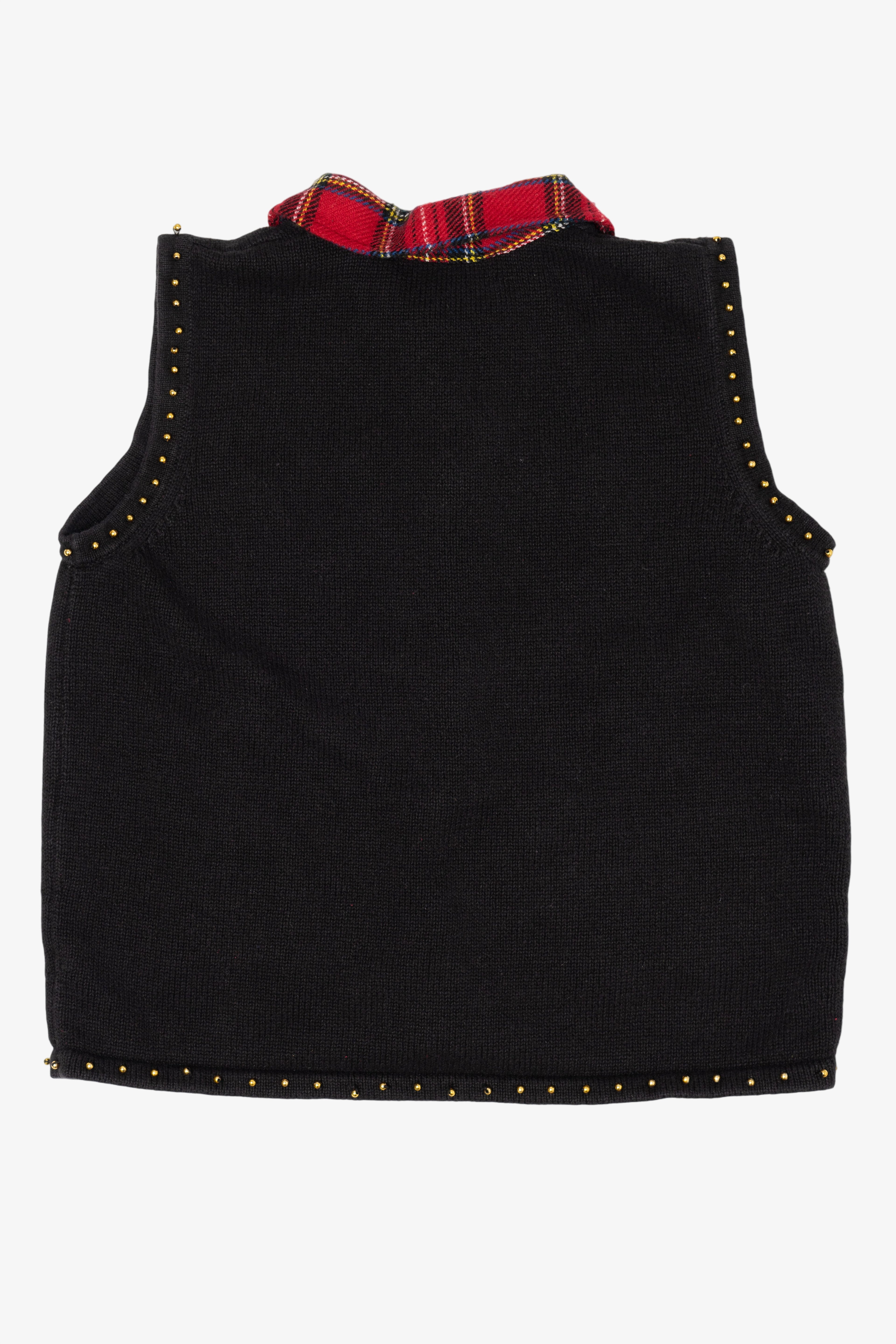 Vintage Black Hampshire Studio Snowmen Ugly Christmas Vest (1990s)