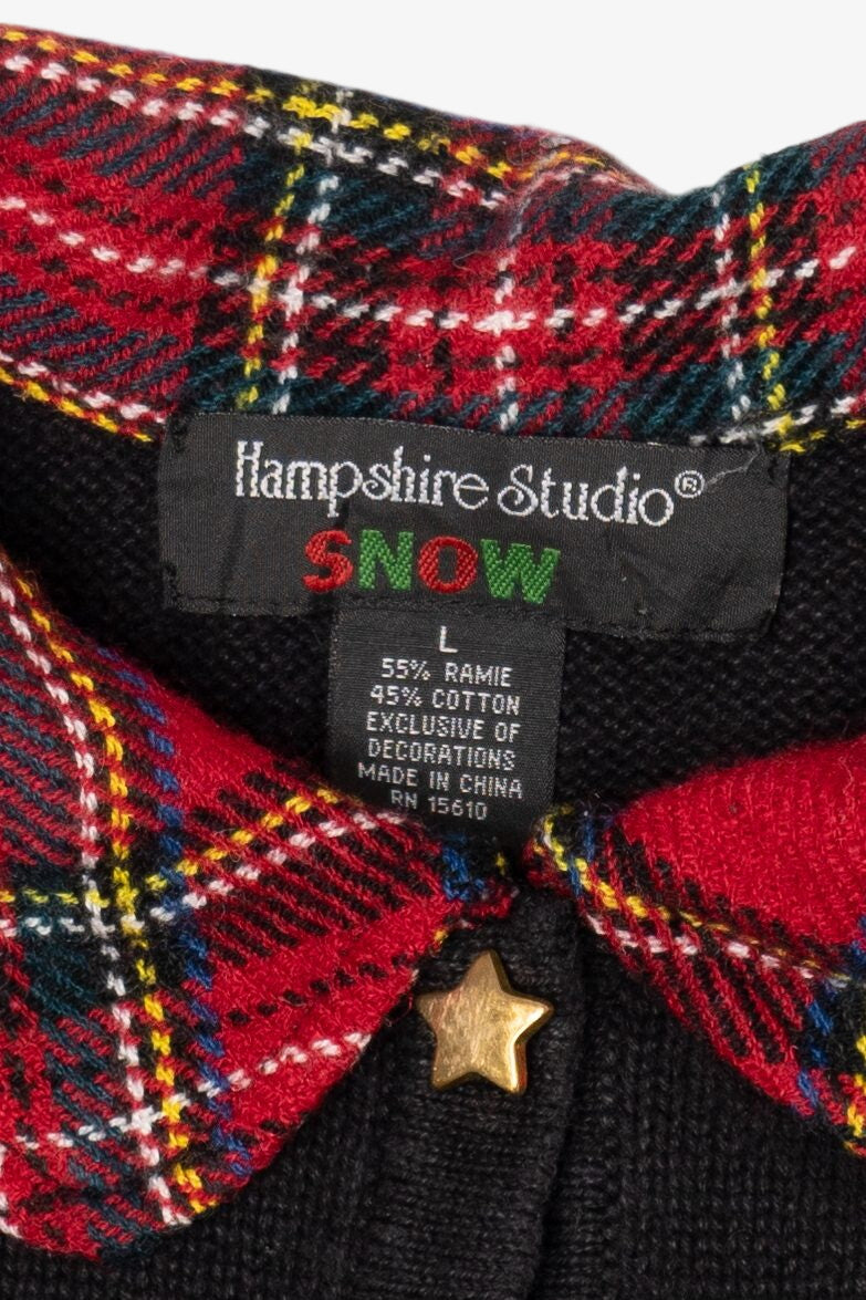 Vintage Black Hampshire Studio Snowmen Ugly Christmas Vest (1990s)