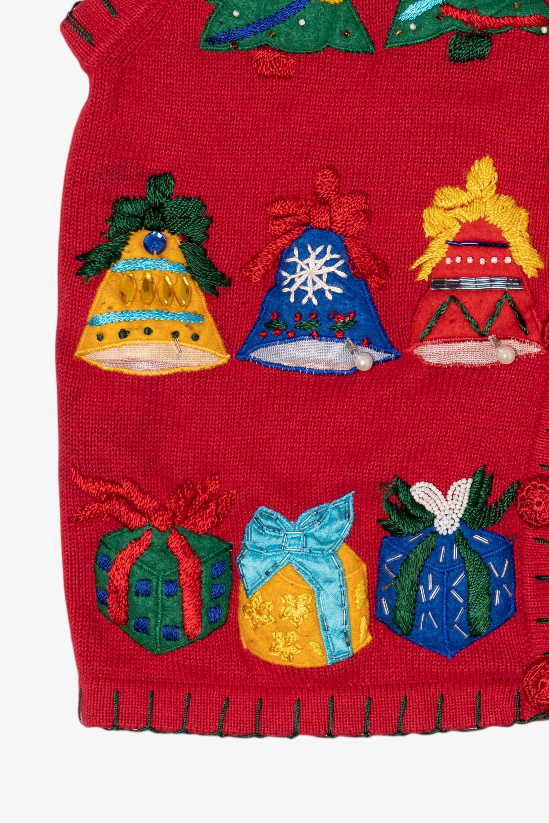 Vintage Red Victoria Harbour Ugly Christmas Vest (1990s)