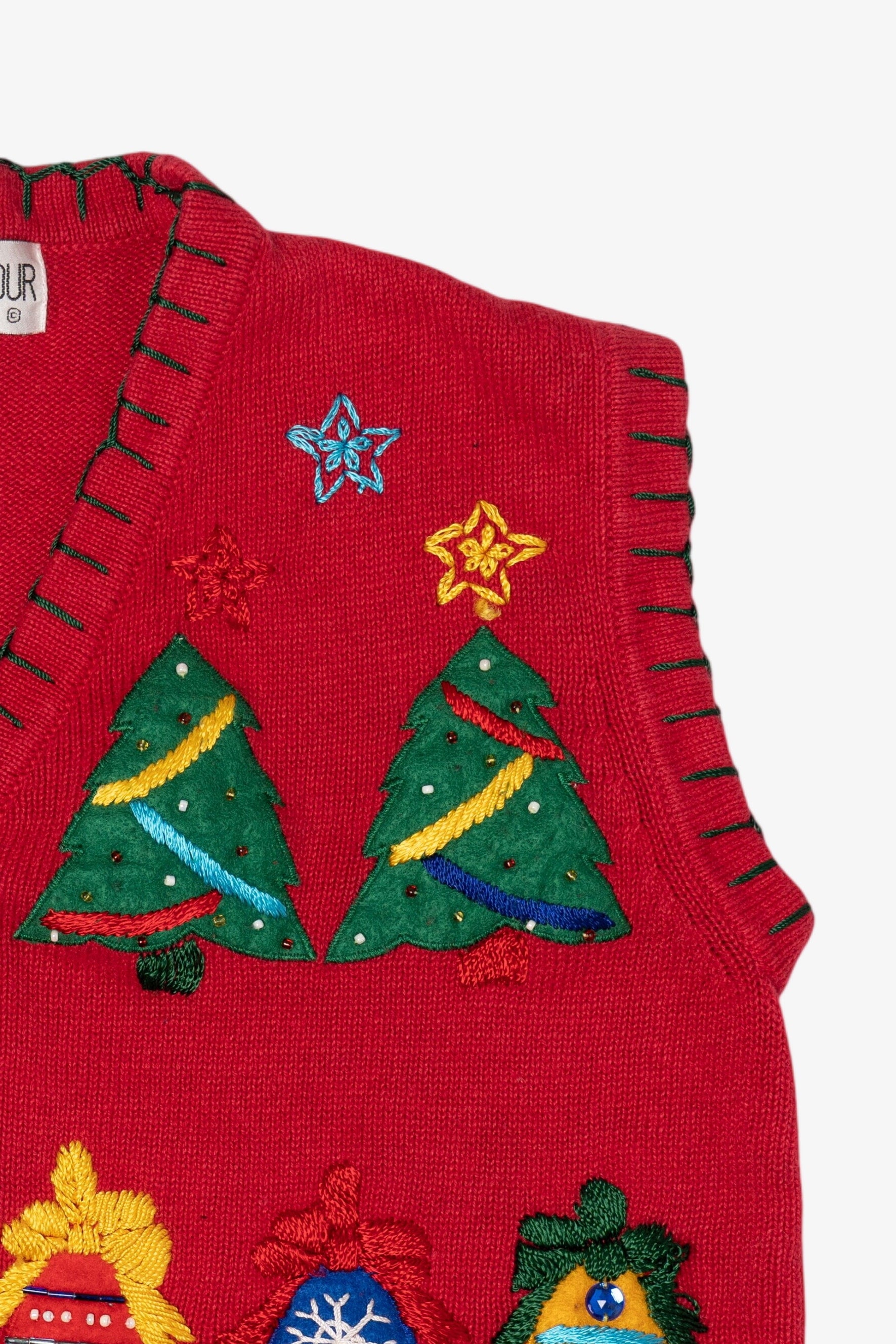 Vintage Red Victoria Harbour Ugly Christmas Vest (1990s)