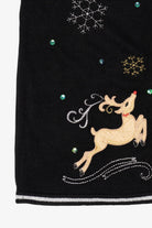 Vintage Black White Stag Reindeer Ugly Christmas Vest (1990s)