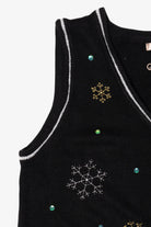 Vintage Black White Stag Reindeer Ugly Christmas Vest (1990s)